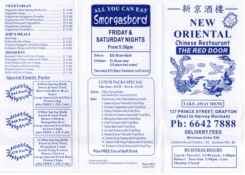 New Oriental Chinese Restaurant (The Red Door) - Maitland Accommodation 1